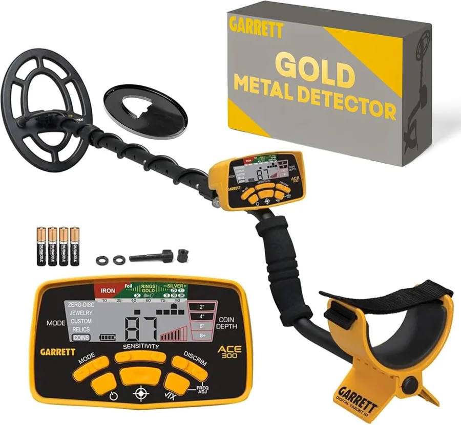 Metal detector Garrett ACE 300 con cuffie e bobina concentrica
