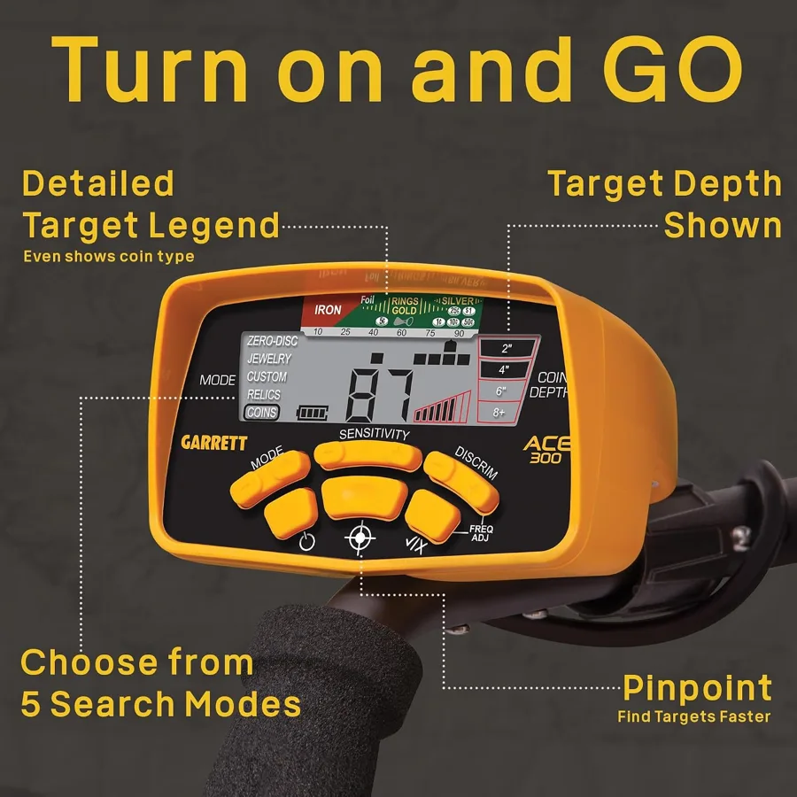 Display del Garrett ACE 300 con ID numerico del bersaglio