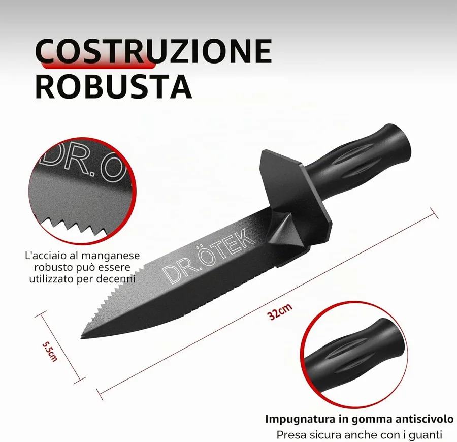 Pala da scavo DR.ÖTEK con fodero per metal detector