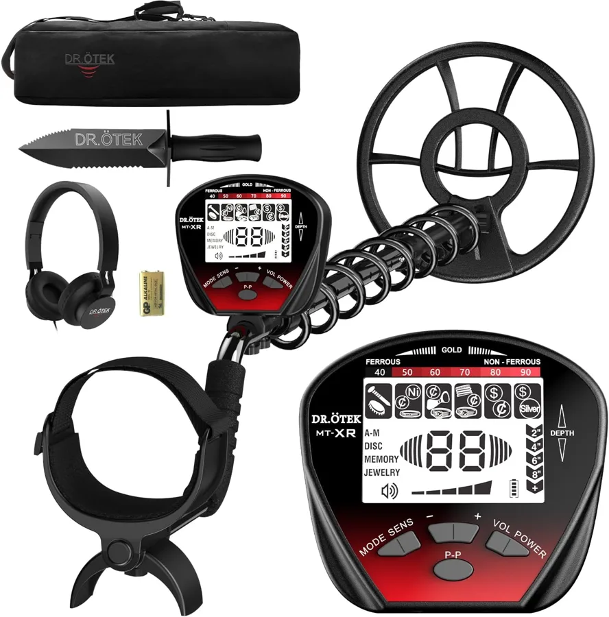 DR.ÖTEK metal detector MT-XR rosso con kit di accessori