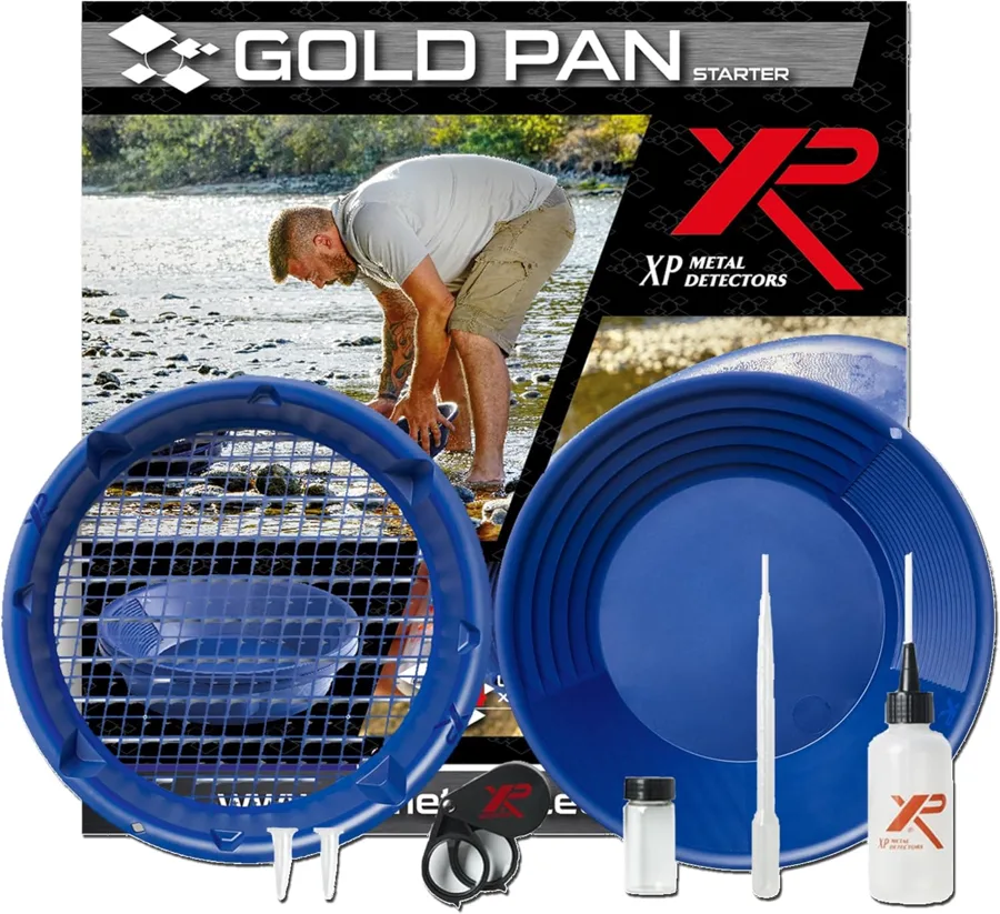 Batea blu XP da 38 cm con classificatore per la ricerca dell'oro