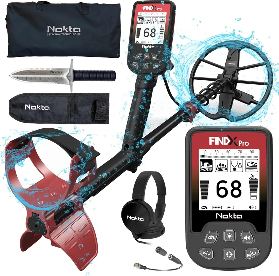 Kit Nokta FindX Pro con metal detector, cuffie, paletta e borsa