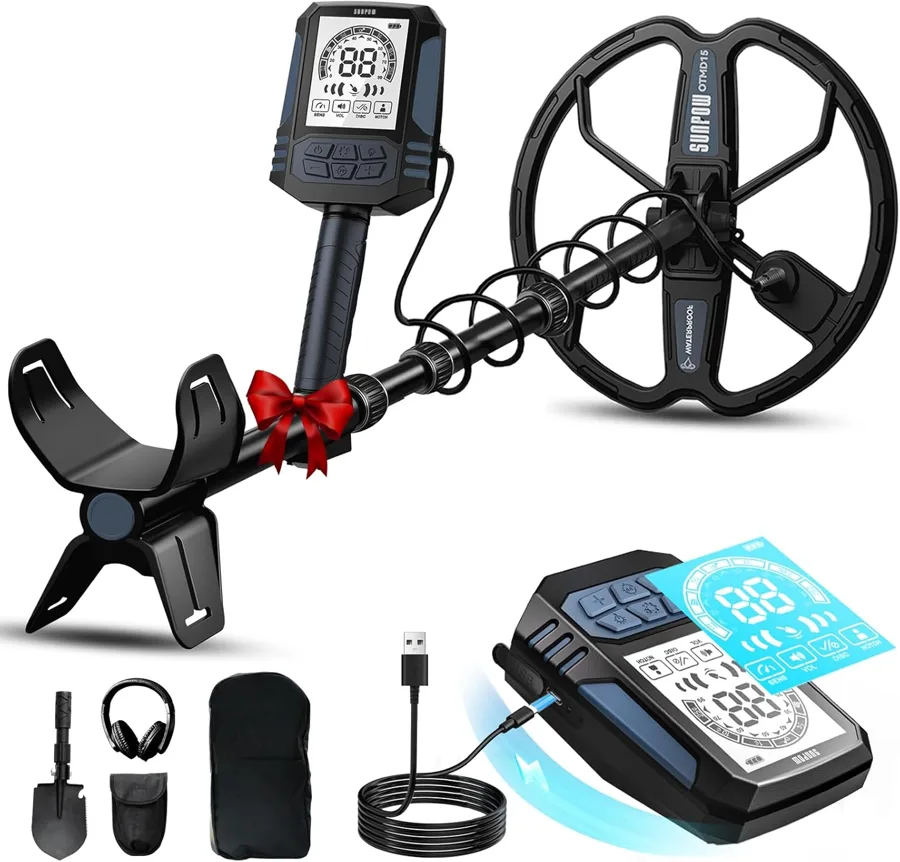 SUNPOW Metal Detector Professionale Ricaricabile IP68